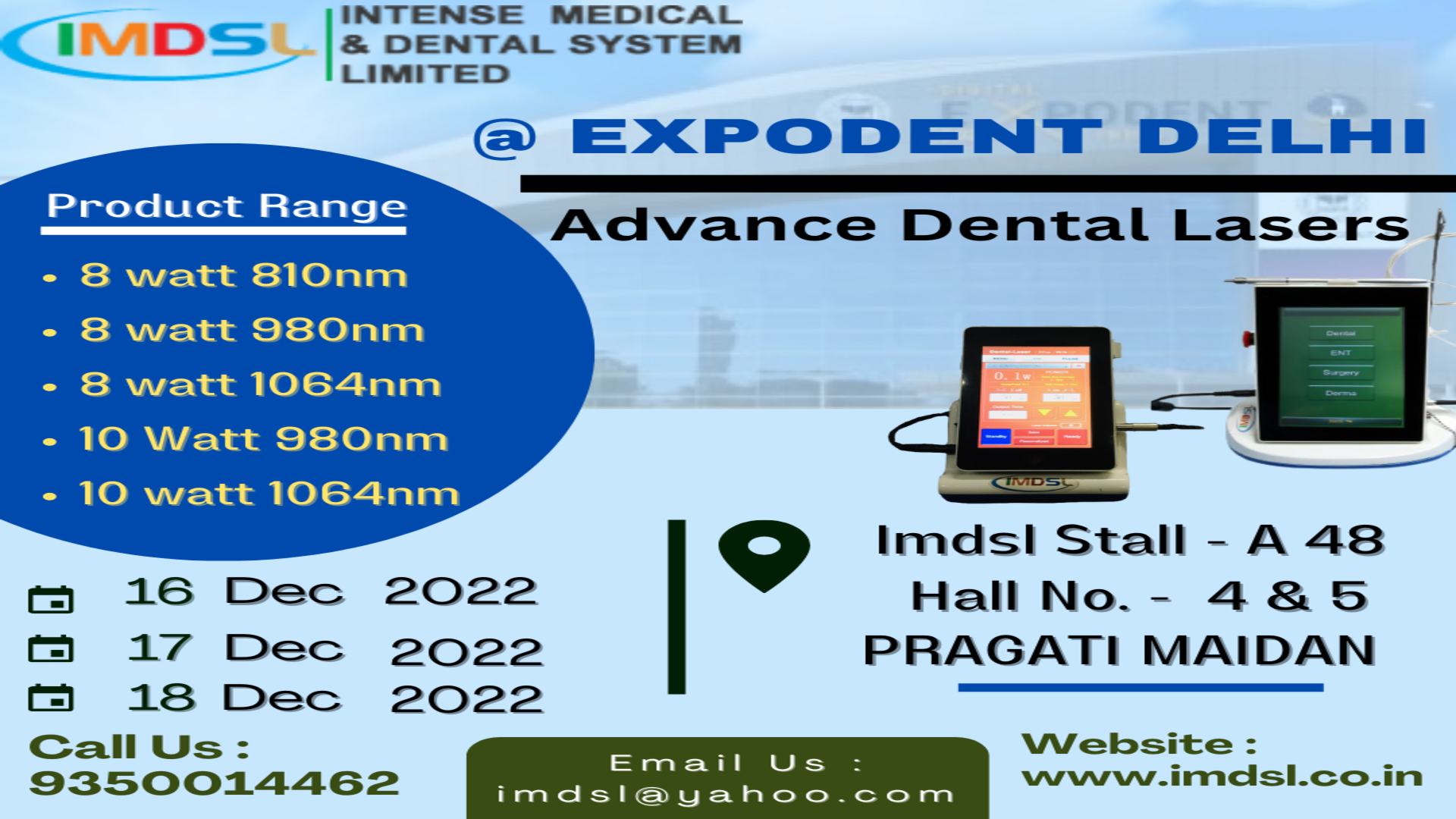 IMDSL at Expodent 2022- Pragati Maidan, Delhi