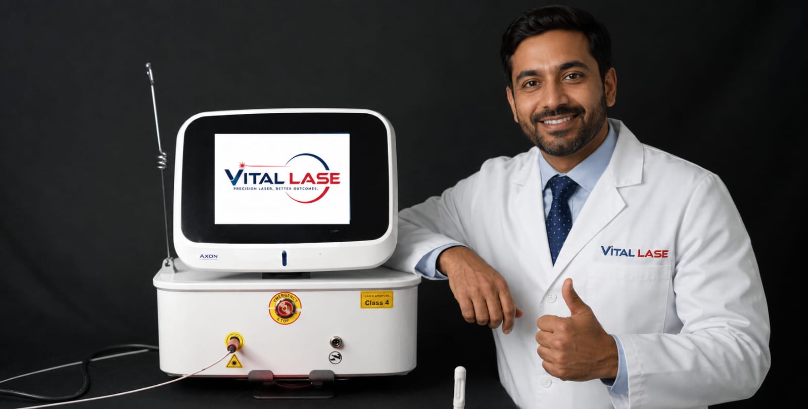 Dentist using laser